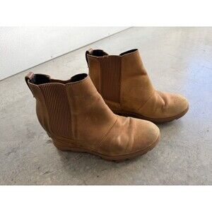 Sorel Joan Of Arctic Wedge Chelsea ll Tan Waterproof Winter Boot Women’s Size 9